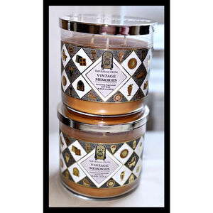 Lot of 2 Bath & Body Works Vintage Memories Large 3-Wick Candle 14.5oz